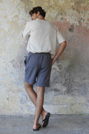 Odana's | Sustainable Gifts | BOREAS Linen Blend Shorts Man (Brown, Almond Green, Dark Gray) | Linen Pants | Sustainable Fashion