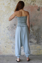 Odana's | Sustainable Gifts | GAIA Women's Organic Gauze Cotton Harem Pants (Light Blue, Mint, Orange) | Harem Pants | Sustainable Fashion