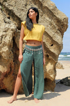 Odana's | Sustainable Gifts | FUSION Slit Pants Sage | Slit Pants | Sustainable Fashion