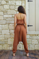 Odana's | Sustainable Gifts | TRIBAL Women's Organic Gauze Cotton Harem Pants (Brown, Dark Blue) | Harem Pants | Sustainable Fashion