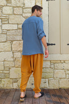Odana's | Sustainable Gifts | ZEUS Men's Double Gauze Shirt (Light Indigo Blue) | Shirts | Sustainable Fashion