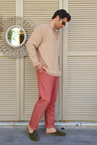 Odana's | Sustainable Gifts | ACHILLES Bamboo & Organic Cotton Shirt (Light Brown, Black) | Shirts | Sustainable Fashion