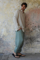Odana's | Sustainable Gifts | TRIBAL Men's Organic Gauze Cotton Harem Pants (Army Green, Sage Green) | Harem Pants | Sustainable Fashion