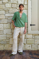 Odana's | Sustainable Gifts | ARCHEUS Organic Cotton Double Gauze Shirt (Green, Black) | Shirts | Sustainable Fashion