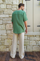 Odana's | Sustainable Gifts | ARCHEUS Organic Cotton Double Gauze Shirt (Green, Black) | Shirts | Sustainable Fashion