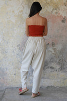 Odana's | Sustainable Gifts | MOON Women's Linen Blend Harem Pants (Beige, Indigo Blue) | Linen Harem Pants | Sustainable Fashion
