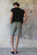 Odana's | Sustainable Gifts | BOREAS Linen Blend Shorts Man (Brown, Almond Green, Dark Gray) | Linen Pants | Sustainable Fashion