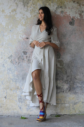 Odana's | Sustainable Gifts | EARTH Hemp Wrap Maxi Dress | Maxi Dress | Sustainable Fashion