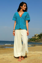 Odana's | Sustainable Gifts | LOTUS Women's Yoga Harem Pants (Black, Cream) | Yoga Harem Pants | Sustainable Fashion