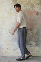 Odana's | Sustainable Gifts | MOON Men's Linen Blend Harem Pants (Dark Gray, Brown) | Linen Harem Pants | Sustainable Fashion