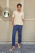 Odana's | Sustainable Gifts | AEGEUS Open Knit Johnny Collar Shirt | Shirts | Sustainable Fashion