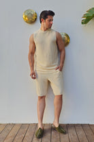 Odana's | Sustainable Gifts | HELIOS Open Knit Shirt & Shorts Set | Shirts | Sustainable Fashion