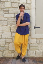 Odana's | Sustainable Gifts | TRIBAL Gender Neutral Organic Gauze Cotton Harem Pants (Mustard, Green) Mustard | Harem Pants | Sustainable Fashion