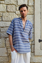 Odana's | Sustainable Gifts | ARCHEUS STRIPES Organic Cotton Double Gauze Shirt | Shirts | Sustainable Fashion