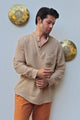 Odana's | Sustainable Gifts | ZEUS Men's Double Gauze Shirt (Beige, Dark Blue) Beige | Shirts | Sustainable Fashion