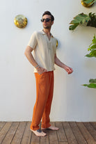Odana's | Sustainable Gifts | AEGEUS Open Knit Johnny Collar Shirt | Shirts | Sustainable Fashion