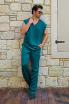 Odana's | Sustainable Gifts | AURA Cupro Pants For Men (Teal) | Hemp Pants | Sustainable Fashion