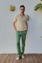 Odana's | Sustainable Gifts | AEGEUS Open Knit Johnny Collar Shirt | Shirts | Sustainable Fashion