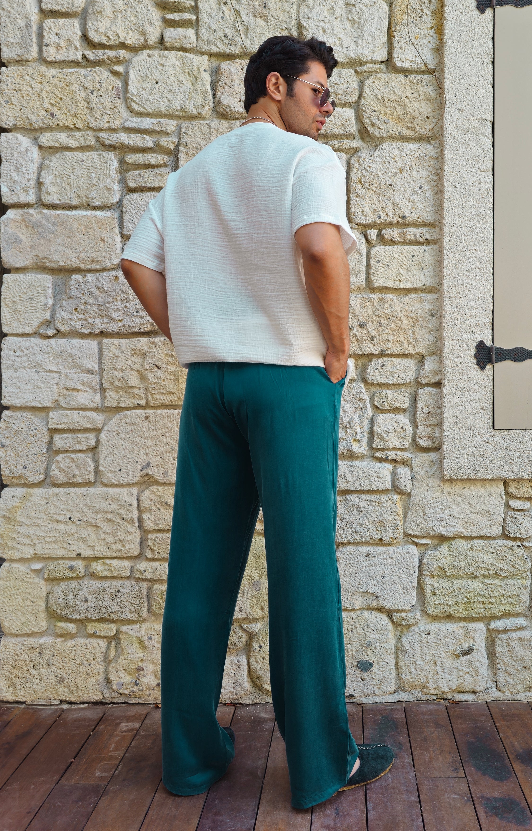 Odana's | AURA Cupro Pants For Men (Teal) | Hemp Pants | Sustainable Fashion