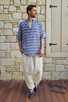 Odana's | Sustainable Gifts | TRIBAL Gender Neutral Organic Gauze Cotton Harem Pants (White) | Harem Pants | Sustainable Fashion