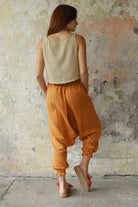 Odana's | Sustainable Gifts | GAIA Women's Organic Gauze Cotton Harem Pants (Light Blue, Mint, Orange) | Harem Pants | Sustainable Fashion