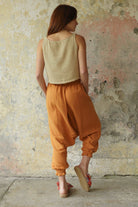 Odana's | Sustainable Gifts | GAIA Women's Organic Gauze Cotton Harem Pants (Red, Terra Cotta, Caramel) | Harem Pants | Sustainable Fashion