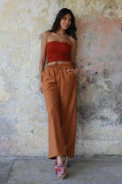 Odana's | Sustainable Gifts | TRINITY Linen Blend Women's Pants (Almond Green, Dark Gray, Windsor Tan) | Linen Pants | Sustainable Fashion