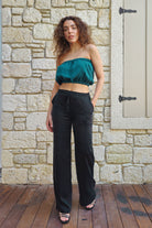 Odana's | Sustainable Gifts | SELENE Vegan Silk Pants in Black for Women | Hemp Pants | Sustainable Fashion