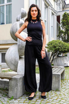 Odana's | Sustainable Gifts | LOTUS Women's Yoga Harem Pants (Black, Cream) | Yoga Harem Pants | Sustainable Fashion