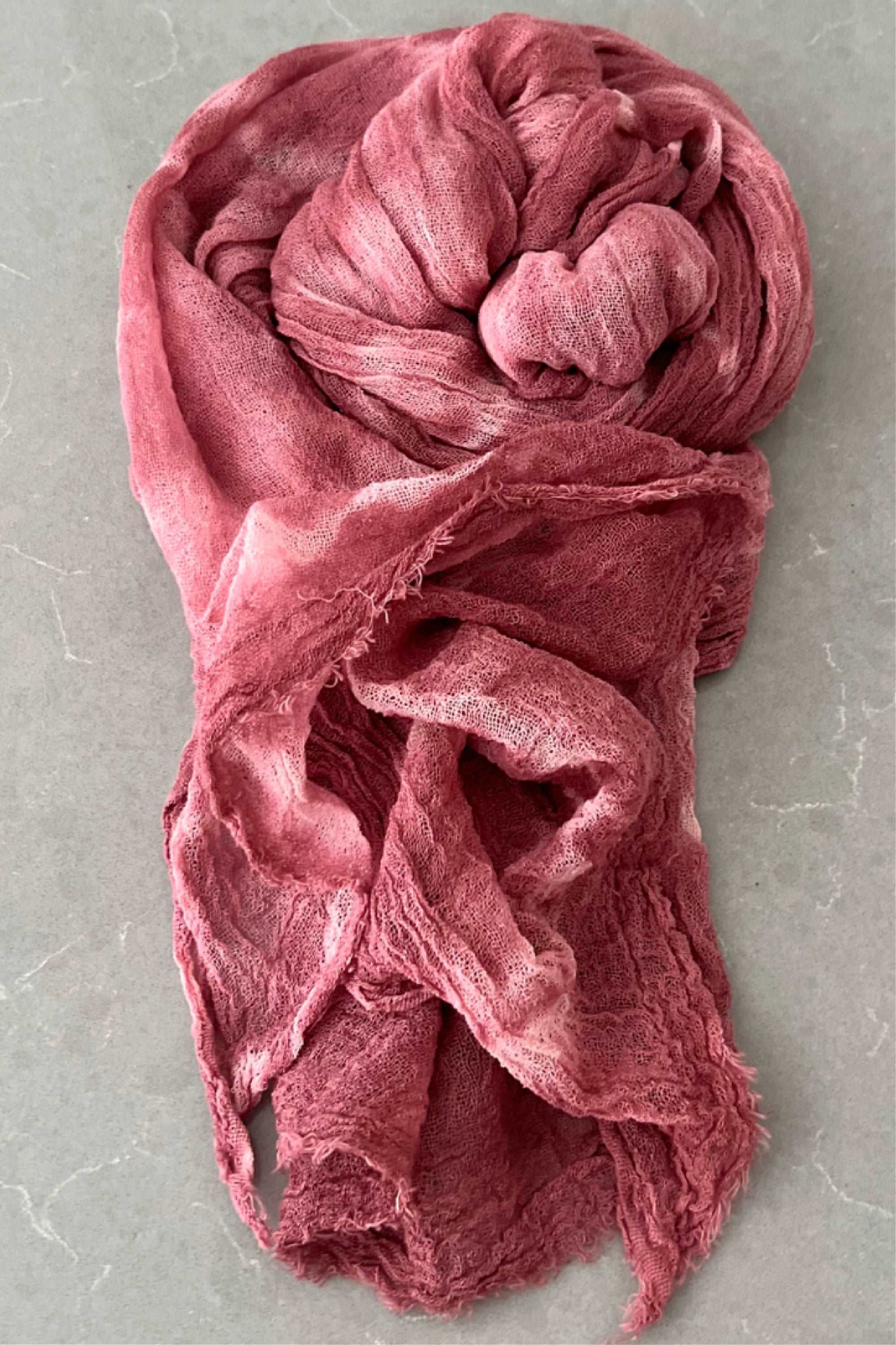 Odana's | Sustainable Gifts | ANDROMEDA Organic Gauze Cotton Tie-Dye Wrap 30" x 80" (75cm x 203cm) Dusty Pink | Tie-Dye Wrap | Sustainable Fashion