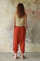 Odana's | Sustainable Gifts | GAIA Women's Organic Gauze Cotton Harem Pants (Red, Terra Cotta, Caramel) | Harem Pants | Sustainable Fashion