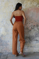 Odana's | Sustainable Gifts | TRINITY Linen Blend Women's Pants (Almond Green, Dark Gray, Windsor Tan) | Linen Pants | Sustainable Fashion