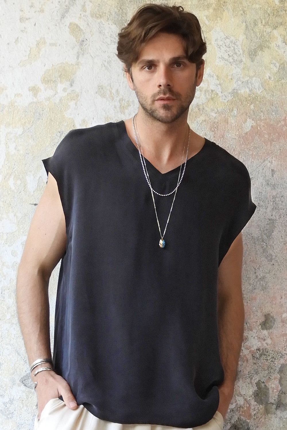 Odana's | Sustainable Gifts | RAVEN Men's Organic Cupro Cotton Shirt Black | Shirts | Sustainable Fashion