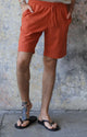 Odana's | Sustainable Gifts | BOREAS Linen Blend Shorts Man (Tan, Burnt Orange) Burnt Orange | Linen Pants | Sustainable Fashion