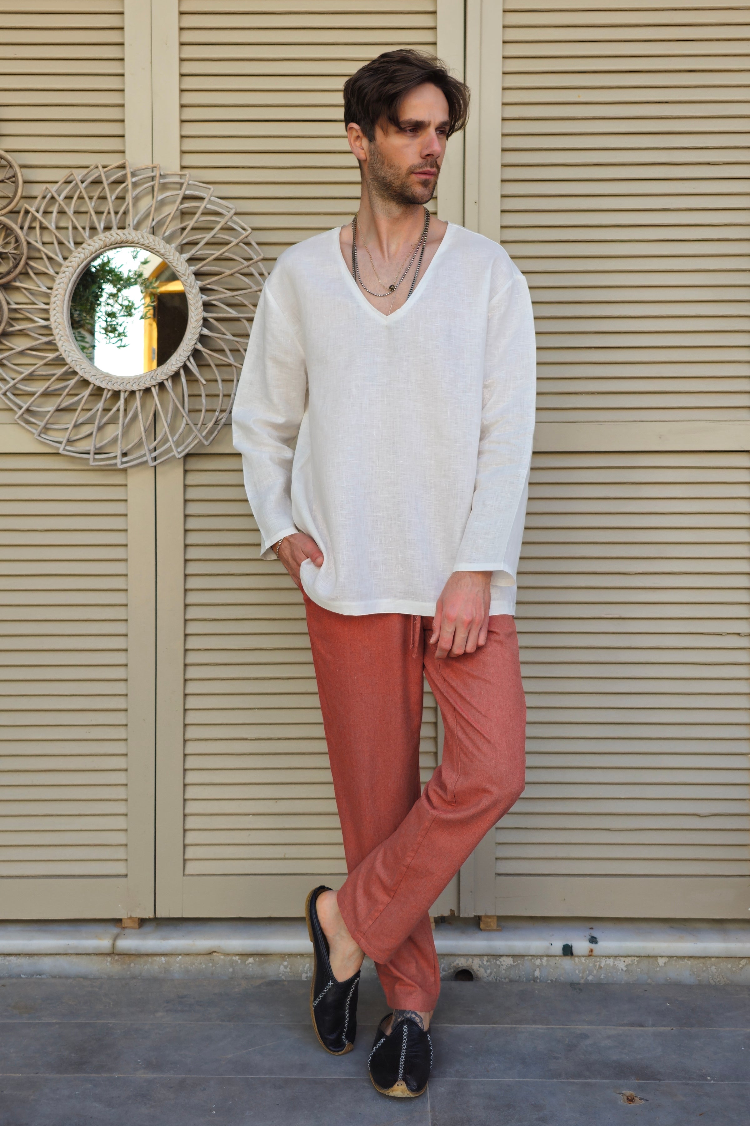 Odana's | Sustainable Gifts | ACHILLES Linen Shirt White | Shirts | Sustainable Fashion