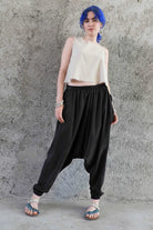 Odana's | Sustainable Gifts | BREATH Women's Organic Cotton Harem Pants (Black, Blue) | Harem Pants | Sustainable Fashion