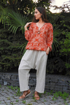 Odana's | Sustainable Gifts | SAND Women's Linen Harem Pants, Beige | Harem Pants | Sustainable Fashion