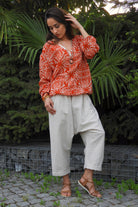 Odana's | Sustainable Gifts | SAND Women's Linen Harem Pants, Beige | Harem Pants | Sustainable Fashion