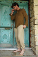 Odana's | Sustainable Gifts | TRIBAL Men's Organic Gauze Cotton Harem Pants (Black, Beige) | Harem Pants | Sustainable Fashion