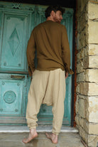 Odana's | Sustainable Gifts | TRIBAL Gender Neutral Organic Gauze Cotton Harem Pants (Black, Beige) | Harem Pants | Sustainable Fashion