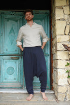 Odana's | Sustainable Gifts | RELAX Gender Neutral Organic Gauze Cotton Harem Pants (Black, Dark Blue) | Harem Pants | Sustainable Fashion
