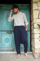 Odana's | Sustainable Gifts | RELAX Gender Neutral Organic Gauze Cotton Harem Pants (Black, Dark Blue) | Harem Pants | Sustainable Fashion