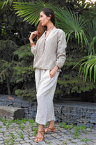 Odana's | Sustainable Gifts | SAND Women's Linen Harem Pants, Beige | Harem Pants | Sustainable Fashion